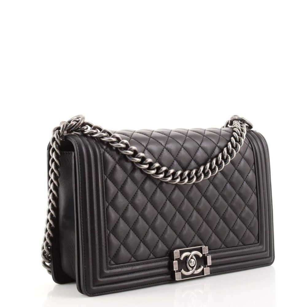 Chanel Boy Flap Bag Quilted Calfskin New Medium Black - Picture 2 of 9